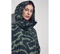 STREET ONE Damen A202078 Kapuzen-Poncho mit Print, Black, A