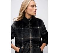 Street One Damen Karierte Fake Fur Jacke