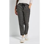 Stoffhose STREET ONE, Damen, Gr. 38, Länge 28, braun (bark braun), Stoff, 65% Polyester, 30% Viskose, 5% Elasthan, kariert, loose fit knöchelfrei, Hosen, Middle Waist (38510124-38) bark braun