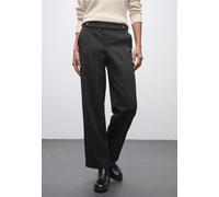 Street One Frauen Karierte Straight Leg Hose in Grau, Gr: 42