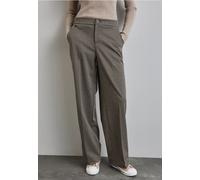 Street One Frauen Karierte Wide Leg Hose in Beige, Gr: 44