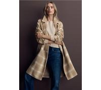 Street One Frauen Karierter Reversmantel in Beige, Gr: 36