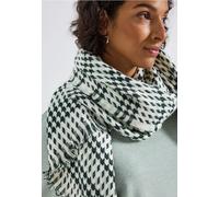 Street One Frauen Karierter Twill Schal in Grün, Gr: One size