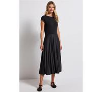 Street One Frauen Kleid mit Plissée-Rock in Schwarz, Gr: 44