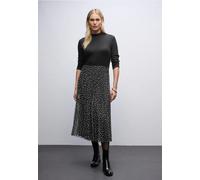 Street One Frauen Kleid mit Plissée-Rock in Schwarz, Gr: 46