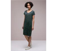 Midikleid STREET ONE, Damen, Gr. 42, EURO-Größen, cool vintage grün, Stoff, 95% Viskose, 5% Elasthan, gemustert, normal Midi, Rundhals, Bündchen, Kleider Midikleid, aus Viskose (91640507-42) cool vint