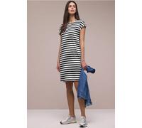 Street One Frauen Knielanges Kleid aus Jersey mit Streifen in Blau, Gr: 44