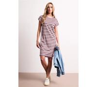 Street One Frauen Knielanges Kleid aus Jersey mit Streifen in Rosa, Gr: 40