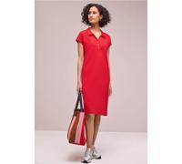Street One Frauen Knielanges Kleid in Unifarbe in Rot, Gr: 34