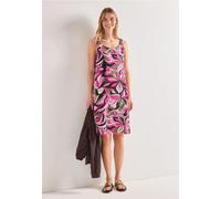 Street One Frauen Knielanges Kleid mit gerafften Trägern in Pink, Gr: 38