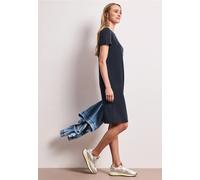 Street One Frauen Knielanges Kleid mit Raffung in Blau, Gr: 36