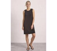 Knielanges Kleid mit Rundhals und Knopfdetail