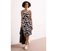 Street One Frauen Knielanges Kleid mit Split Neck aus Leinen in Braun, Gr: 44
