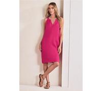 Sommerkleid STREET ONE, Damen, Gr. 40, N-Gr, magenta dream, Jersey, Obermaterial: 100% Leinen. Futter: 100% Baumwolle, unifarben, lässig geschnitten kniefrei, Rundhals, Kleider Sommerkleid, Sommerklei