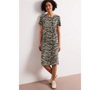 Street One Frauen Knielanges Kleid mit Zebra-Print in Braun, Gr: 34