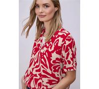 Kurzarmbluse STREET ONE, Damen, Gr. 34, salsa rot, Stoff, 100% Viskose, geblümt, normal normal, Rundhals, Bündchen, Blusen, mit Blumenmuster (78849613-34) salsa rot