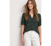 Kurzarmbluse STREET ONE, Damen, Gr. 40, deep bound grün, Stoff, 100% Viskose, geblümt, unifarben, normal normal, Rundhals, abgesteppt, Blusen, aus softer Viskose (62865533-40) deep bound grün