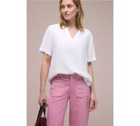 Street One Frauen Kurzarm Bluse mit Turn-Up in Weiß, Gr: 38