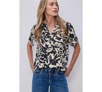 Street One Frauen Kurzarm Bluse mit Turn-Up und Print in Blau, Gr: 34