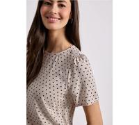 Blusenshirt STREET ONE, Damen, Gr. 44, clay sand, Stoff, 100% Viskose, gepflegt, normal normal, Rundhals, abgesteppt, Shirts Blusenshirt, aus softer Viskose (85511607-44) clay sand