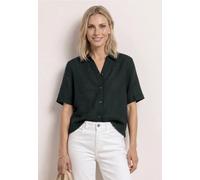 Street One Frauen Kurzarm Hemdbluse in Unifarbe in Grün, Gr: 42