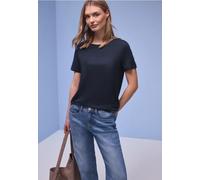 Street One Frauen Kurzarm Longshirt mit Rundhals in Blau, Gr: 36