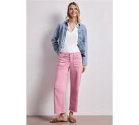 Poloshirt STREET ONE, Damen, Gr. 42, sanftes weiß, Web, 50% Modal, 50% Baumwolle, unifarben, comfort fit normal, hoch geschlossener Ausschnitt, normaler Saum, Shirts, im soften Baumwoll-Mix (67544033-