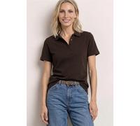 Street One Frauen Kurzarm Poloshirt in Rippstruktur in Braun, Gr: 38