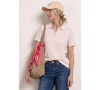 Street One Frauen Kurzarm Poloshirt in Rippstruktur in Rosa, Gr: 46