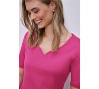 Street One - Kurzarm Shirt mit Herzausschnitt pink - Gr. - 44