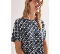 Street One Frauen Kurzarm Shirt mit Rundhals und Print in Blau, Gr: 36