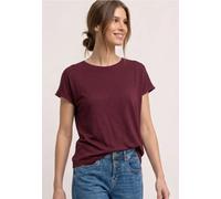 Street One Frauen Kurzarm Shirt mit U-Boot-Ausschnitt in Rot, Gr: 40