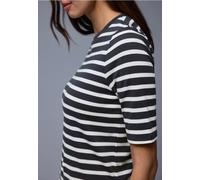Street One Frauen Kurzarm T-Shirt mit Streifenmuster in Blau, Gr: 42