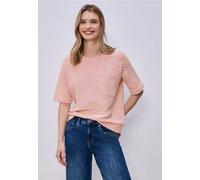 Street One Frauen Kurzarmshirt mit Strukturstreifen in Rot, Gr: 34