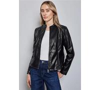 Street One Frauen Kurze Leder-Look Jacke in Schwarz, Gr: 44