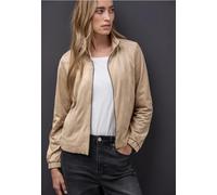 Street One Frauen Kurze Velours Jacke in Beige, Gr: 44