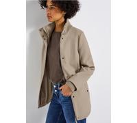 Kurzjacke STREET ONE, Damen, Gr. 46, soft sand meliert, Stoff, Obermaterial: 100% Polyester; Futter: 100% Polyester, unifarben, casual, normal normal, hoch geschlossener Ausschnitt, Langarm Rippbündch