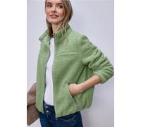 Street One Frauen Kuschelige Teddy-Jacke in Grün, Gr: 42