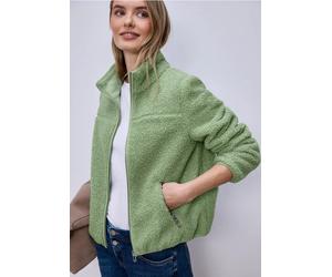 Street One Frauen Kuschelige Teddy-Jacke in Grün, Gr: 42