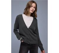 Street One Frauen Kuscheliger V-Neck Cardigan in Grau, Gr: 36