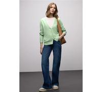 Street One Frauen Kuscheliger V-Neck Cardigan in Grün, Gr: 36