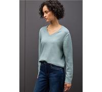Street One Frauen Kuscheliger V-Neck Pullover in Blau, Gr: 38