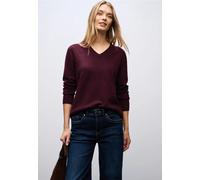 Street One Frauen Kuscheliger V-Neck Pullover in Rot, Gr: 36