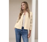 Cardigan STREET ONE, Damen, Gr. 38, smoke beige, Stoff, 46% Modal, 46% Polyester, 8% Elasthan, unifarben, comfort fit normal, Rundhals, normaler Saum, Strickjacken, im Silk Look (73960220-38) smoke be