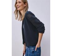 Street One Frauen Langarm Jacke im Silk-Look in Blau, Gr: 38