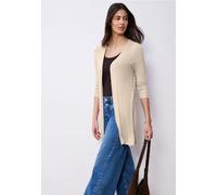 Cardigan STREET ONE, Herren, Gr. 34, clay sand, Stoff, 91% Viskose, 9% Elasthan, unifarben, normal ca. Mitte Oberschenkel, ohne Ausschnitt, abgesteppt, Strickjacken, aus softer Viskose (34766801-34) c