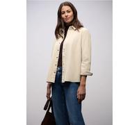 Langarmbluse STREET ONE, Damen, Gr. 42, cotton beige, Cord, Obermaterial: 100% Baumwolle, unifarben, bequem hüftbedeckend, Rundhals, 1-Knopf-Manschette, Blusen (29259123-42) cotton beige