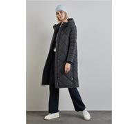 Steppjacke STREET ONE, Damen, Gr. 46, blau (gravity blau), Stoff, 100% Polyester, unifarben, gerade hüftbedeckend, ohne Ausschnitt, Bündchen, Jacken, mit Kapuze mit Tunnelzugband (53093440-46) gravity