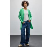 Strickjacke STREET ONE, Damen, Gr. 38, grün (tendril grün), Stoff, 70% Viskose, 30% Nylon, unifarben, normal lang, ohne Ausschnitt, Bündchen, Strickjacken, aus softer Viskose (41528330-38) tendril grü