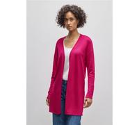 Strickjacke STREET ONE, Damen, Gr. 34, lila (juicy berry), Stoff, 70% Viskose, 30% Nylon, unifarben, normal lang, ohne Ausschnitt, Bündchen, Strickjacken Strickjacke, aus softer Viskose (36937736-34)